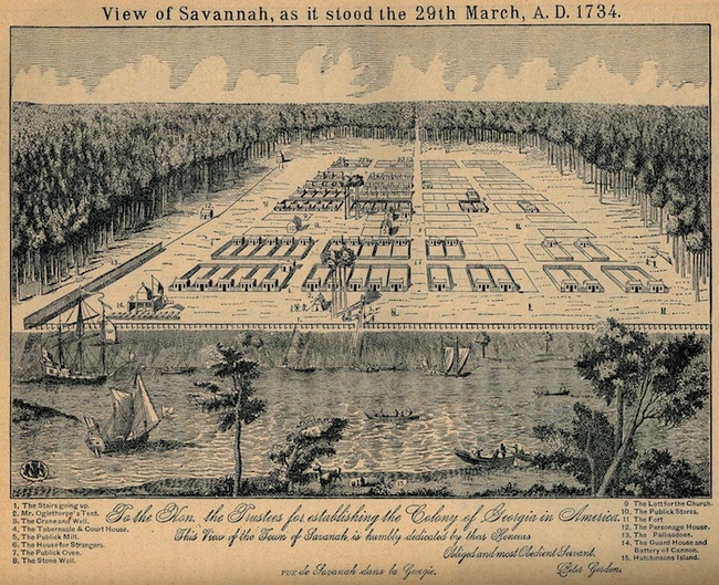 map of Savannah, 1734